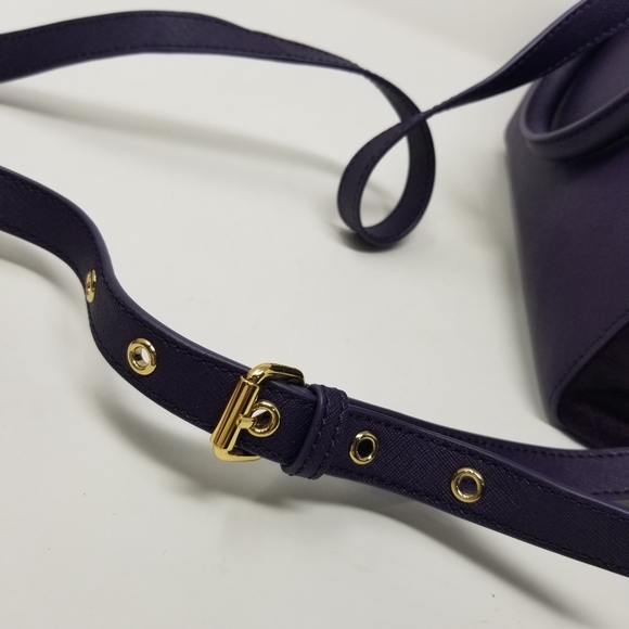 Bagley Mischka Purple Calf Hair Fur & Gold Handbag & Crossbody Bag - Picture 16 of 16